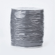 Korean Waxed Polyester Cords, Gray, 1mm, about 200yards/roll(600 feet/roll)(YC-E009-01G)