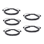 Adjustable Nylon Cord Braided Bead Bracelets, with Natural Lava Rock Beads, 2-1/4 inch~2-7/8 inch(5.8~7.2cm)(BJEW-F369-B11)