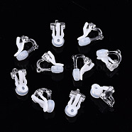 Plastic Clip-on Earring Findings, with Comfort Plastic Earring Pads, Clear, 17.5x9mm, Hole: 1mm(FIND-R039-04)