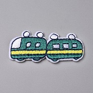 Computerized Embroidery Cloth Iron on/Sew on Patches, Costume Accessories, Appliques, for Backpacks, Clothes, Car, Dark Cyan, 21.5x48.5x1.5mm(DIY-F043-25)
