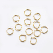304 Stainless Steel Open Jump Rings, Real 24K Gold Plated, 20 Gauge, 8x0.8mm, Inner Diameter: about 6.5mm(X-STAS-L187-8x0.8mm-G)