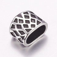 304 Stainless Steel Beads, Antique Silver, 11x13x8mm, Hole: 5x10mm(STAS-P173-025AS)