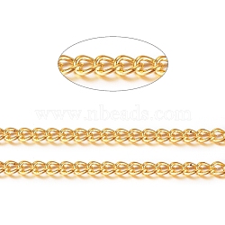 Iron Twisted Chains Curb Chains, Unwelded, Golden, 5.5x3.5x1mm, about 164.04 Feet(50m)/roll(CHS007Y-01-G-NF)