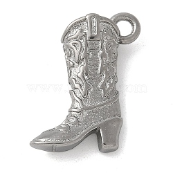 304 Stainless Steel Pendants, Cowboy Boots Charms, Stainless Steel Color, 19x16x6mm, Hole: 2mm(STAS-L277-05E-P)