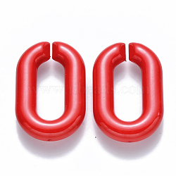 Opaque Acrylic Linking Rings, Quick Link Connectors, for Cable Chains Making, Oval, Red, 31x19.5x5.5mm, Inner Diameter: 19.5x7.5mm(OACR-S036-006A-G01)