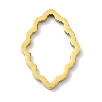 304 Stainless Steel Linking Rings, Rhombus, Golden, 17.5x12x1mm