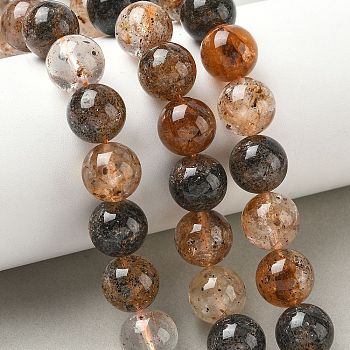 Natural Herkimer Diamond Beads Strands, Round, 11.5~12mm, Hole: 1mm, about 32~34pcs/strand, 15.16''(38.5cm)