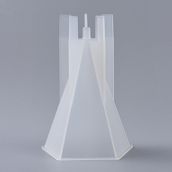 DIY Pentagonal Aromatherapy Candle Plastic Molds, for Making Candles, White, 91x88x134mm, Inner Diameter: 80x76mm