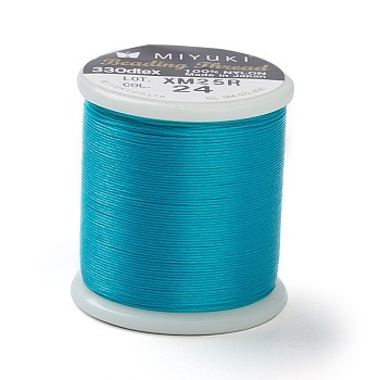 MIYUKI Beading Nylon Thread B, 330 DTEX/0.203mm/0.008", for Seed Beads, #24, Dark Turquoise, 0.16mm, 55 yards(50 meters)/roll