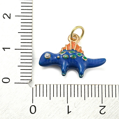 pendentifs en laiton et émail plaqué dinosaure(KK-Q804-12G)-3