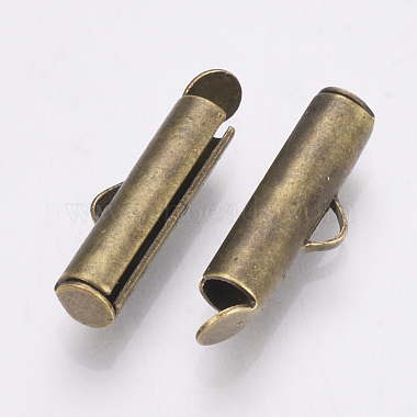 真鍮製チューブ型スライド式コードエンド紐留めパーツ(X-KK-Q747-11D-AB)-2
