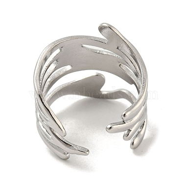 304 Stainless Steel Open Cuff Ring(RJEW-C067-06P)-3