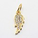 CZ Brass Micro Pave Cubic Zirconia Wing Charms(ZIRC-L018-18)-2