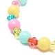 Colorful Acrylic Beaded Stretch Bracelet with Alloy Enamel Charms for Women(BJEW-JB08725)-7