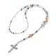Glass Beaded Rosary Bead Necklaces(NJEW-JN04326)-1