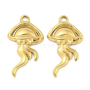 Ion Plating(IP) 304 Stainless Steel Pendant Rhinestone Settings, Jellyfish Charm, Real 18K Gold Plated, 28.5x15.5x3mm, Hole: 2.5mm, Fit for 1.2mm rhinestone(STAS-K253-10G)
