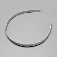 Plain Plastic Hair Band Findings, No Teeth, Covered with Cloth, Light Grey, 120mm, 9.5mm(OHAR-Q275-04B)