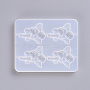 Silicone Molds, Resin Casting Molds, For UV Resin, Epoxy Resin Jewelry Making, Angel, White, 125x105x11mm(DIY-G009-33)