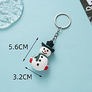 PVC Plastic Keychain, Christmas Theme, Snowman, Pendant: 5.6x3.2cm(PW-WG3A7B9-06)