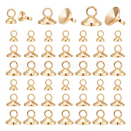 90Pcs 3 Size Brass Pendants Bails, Bead Cap Bails, For No Hole Beads, Real 14K Gold Plated, 3.5~4.7x2.5~5.6mm, Hole: 1.5~2.1mm, Tray: 2.5~4.5mm, 30Pcs/size(KK-AR0003-09)