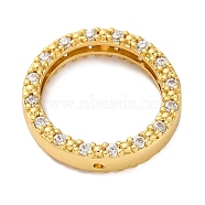 Rack Plating Brass with Cubic Zirconia Bead Frame, Cadmium Free & Lead Free, Long-Lasting Plated, Round Ring, Real 18K Gold Plated, 20x4.5mm, Hole: 1mm(KK-S406-09A-G)