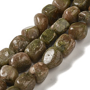 Natural Unakite Beads Strands, Nuggets, Tumbled Stone, 7~15x6~10x5.5~8mm, Hole: 1mm, about 47~49pcs/strand, 15.55~15.94''(39.5~40.5cm)(G-B078-D25-01)