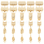 30 Sets 6 Styles 304 Stainless Steel Box Clasps, Multi-Strand Clasps, Mixed Shapes, Golden, 15~21.5x7~15x3~5mm, Hole: 1~1.6mm, 5 sets/style(STAS-DC0009-61)