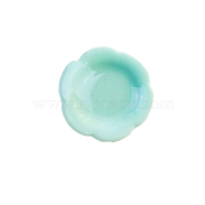 Miniature Resin Flower Saucer Ornaments, Micro Landscape Garden Dollhouse Accessories, Pretending Prop Decorations, Medium Turquoise, 19mm(BOTT-PW0002-130B)