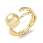 Brass Wrap Rings, Big Ball Ring for Women, Real 18K Gold Plated, 2.5~5mm, Inner Diameter: 18x16mm(RJEW-Q778-14G)