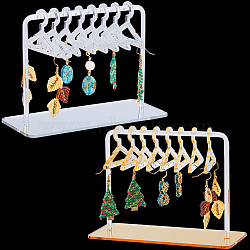 2 Sets 2 Styles Acrylic Earring Display Stands, Clothes Hanger Shaped Earring Organizer Holder with 8Pcs Hangers, Mixed Color, Finished Product: about 59.5~150x60~150x106~109mm, 1 set/style(EDIS-CP0001-08)