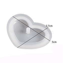 DIY Pendant Silicone Molds, Resin Casting Molds, for UV Resin, Epoxy Resin Jewelry Makings, Heart, 50x37x8mm(PW-WG82759-08)