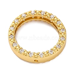 Rack Plating Brass with Cubic Zirconia Bead Frame, Cadmium Free & Lead Free, Long-Lasting Plated, Round Ring, Real 18K Gold Plated, 20x4.5mm, Hole: 1mm(KK-S406-09A-G)