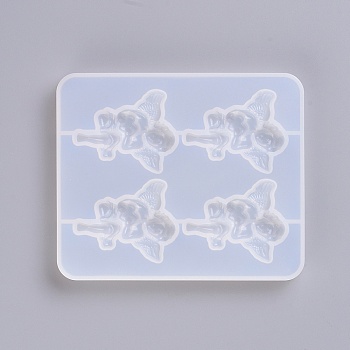 Silicone Molds, Resin Casting Molds, For UV Resin, Epoxy Resin Jewelry Making, Angel, White, 125x105x11mm