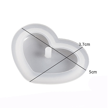 DIY Pendant Silicone Molds, Resin Casting Molds, for UV Resin, Epoxy Resin Jewelry Makings, Heart, 50x37x8mm