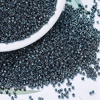 MIYUKI Delica Beads, Cylinder, Japanese Seed Beads, 11/0, (DB0451) Galvanized Dark Steel Blue, 1.3x1.6mm, Hole: 0.8mm, about 10000pcs/bag, 50g/bag