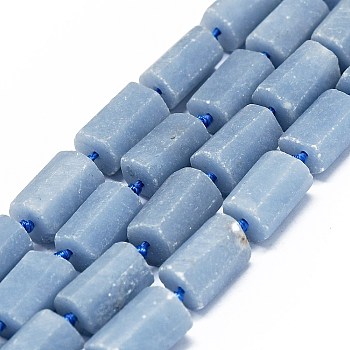 Natural Angelite Beads Strands, Frosted, Nuggets, 12x7~8mm, Hole: 0.7mm, about 30pcs/strand, 16.54''(42cm)