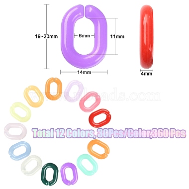 360Pcs 12 Colors Acrylic Linking Rings(MACR-CJ0001-40)-2