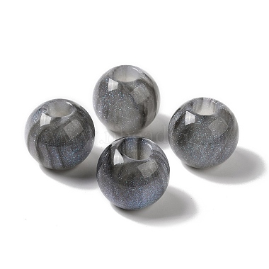 Resin Glitter Large Hole Beads(RESI-G066-03)-2