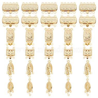Golden Mixed Shapes 304 Stainless Steel Box Clasps