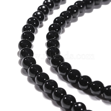 Synthetic Black Stone Beads Strands(G-G088-4mm)-2