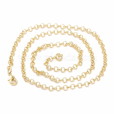 Brass Rolo Chain Necklaces(X-MAK-F036-01G)-3
