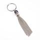316 Surgical Stainless Steel Keychain with Iron Twisted Chains Tassels and Gemstone Beads(KEYC-JKC00072)-2