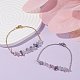 2Pcs 2 Color Natural Fluorite Chip Beaded Link Bracelets Set with 304 Stainless Steel Cable Chains(BJEW-JB07914-02)-2
