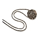 Leopard Print Pattern Fabric Rose Tie Choker Necklaces for Women(NJEW-Z022-01H)-2