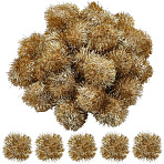 32Pcs Faux Fur Soft Sequins Pompom Ball, for Hats Shoes Scarves Bag Charms Accessories, Gold, 50mm(DIY-SC0033-96A)