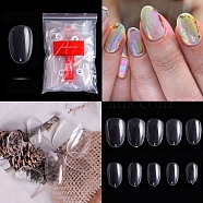 False Nail Tips, Practice Manicure Nail Art Tool, Clear, 14.5~20x7.9~12.7mm, about 500pcs/bag(MRMJ-T050-02C-01)