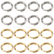 400Pcs 2 Colors 304 Stainless Steel Split Rings, Double Loops Jump Rings, Golden & Stainless Steel Color, 5x1mm, Inner Diameter: 3.7~3.8mm, Single Wire: 0.5~0.6mm, 200pcs/style(STAS-SC0005-99)