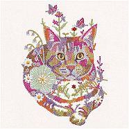 DIY Diamond Painting Kits, Resin Rhinestones, Cat Shape, 300x300mm(PW-WG97842-03)