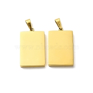 Ion Plating(IP) 304 Stainless Steel Pendants, Rectangle Charm, Golden, 24.5x14.5x3mm, Hole: 5.5x3mm(STAS-R120-03G)
