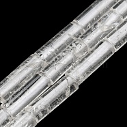 Natural Quartz Crystal Beads Strands, Rock Crystal Beads, Column, 12.5~14x4~4.5mm, Hole: 1mm, about 28~29pcs/strand, 15.35~15.55 inch(39~39.5cm)(G-G006-A08-01)